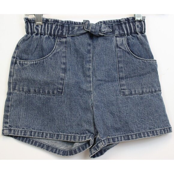 NEW 2006 Gymboree Garden Bloom Denim Shorts sz 12 Paperback Waist Bow Pockets - Picture 1 of 5